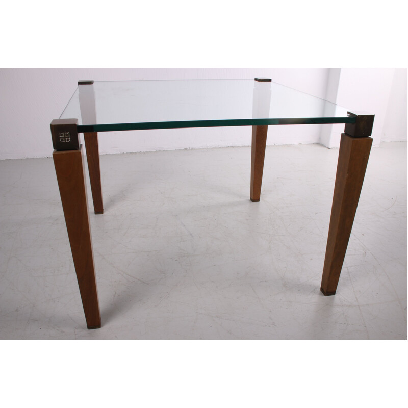 Table basse vintage avec pieds en bois Modèle T 562 par Peter Ghyczy