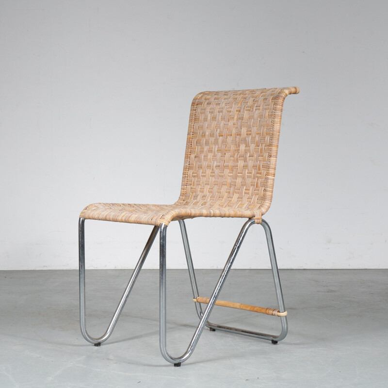 Vintage Side chair model "Diagonal" by Dutch Originals, Netherlands 1930s