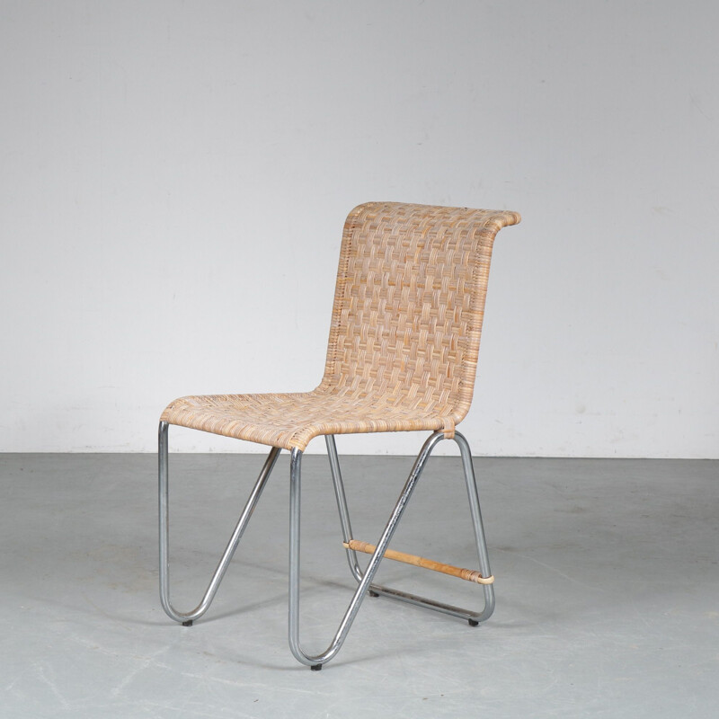 Vintage Side chair model "Diagonal" by Dutch Originals, Netherlands 1930s