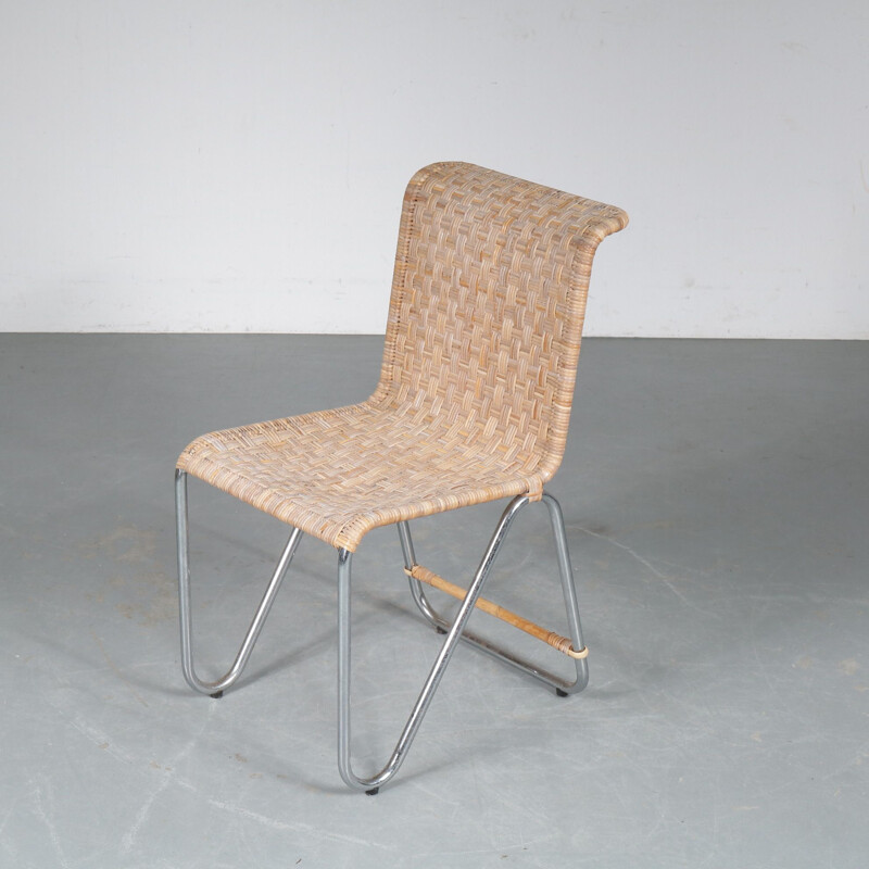 Vintage Side chair model "Diagonal" by Dutch Originals, Netherlands 1930s