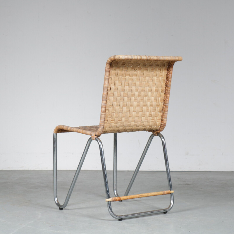 Vintage Side chair model "Diagonal" by Dutch Originals, Netherlands 1930s