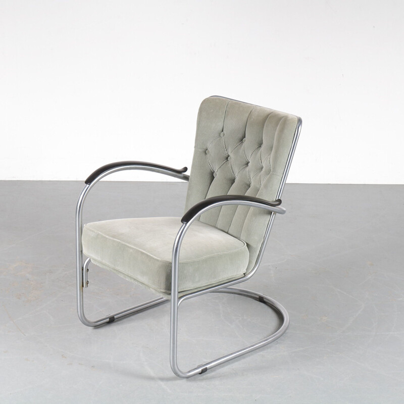 Vintage Model 412 chair by W.H. Gispen for Gispen, Netherlands 1950s