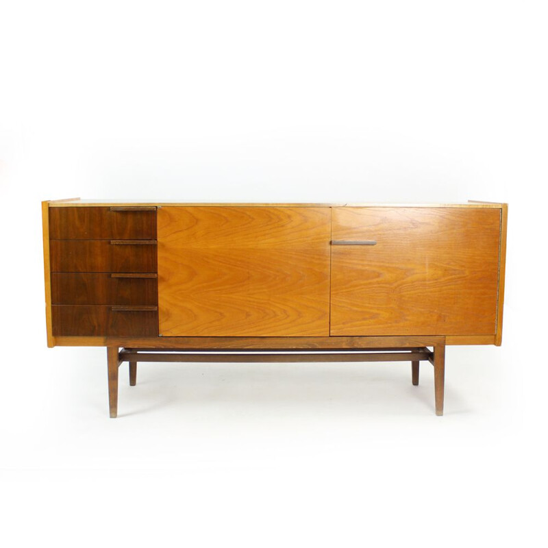 Long vintage Sideboard In Oak by Frantisek Mezulanik, Czechoslovakia 1960s