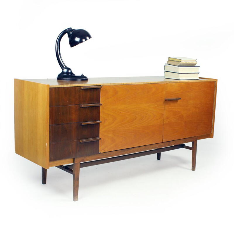 Long vintage Sideboard In Oak by Frantisek Mezulanik, Czechoslovakia 1960s