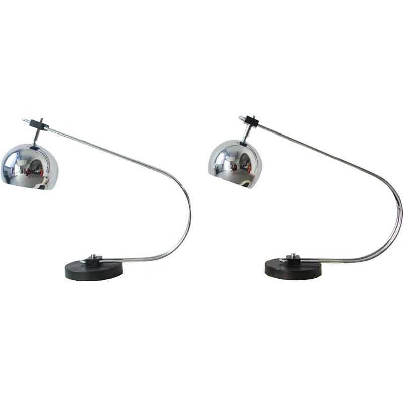 Pair of vintage Eyeball Table Lamps by Reggiani, Italy 1970s