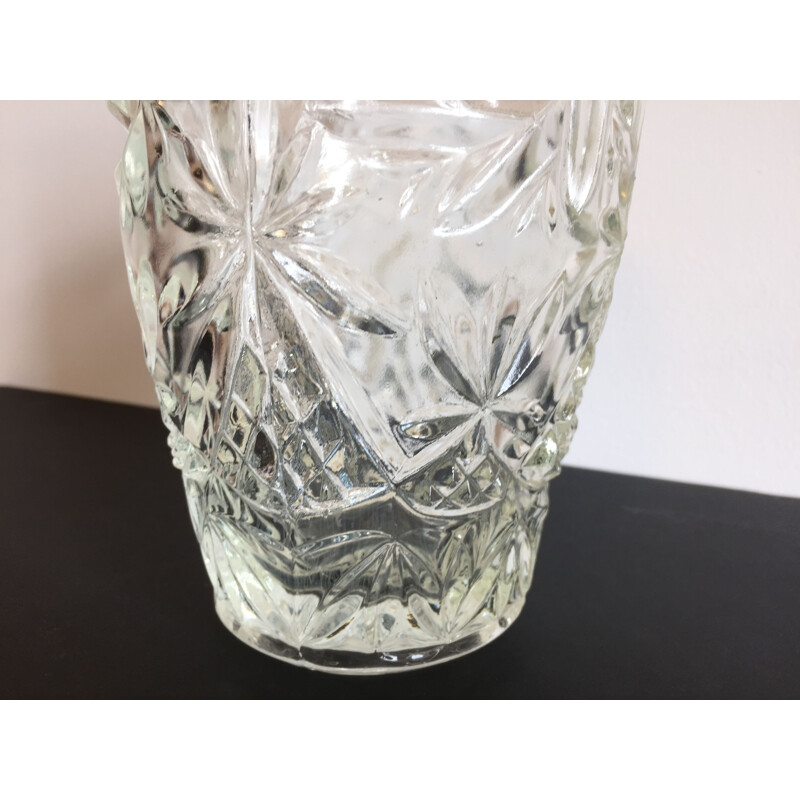 Vintage moulded glass vase 1950s