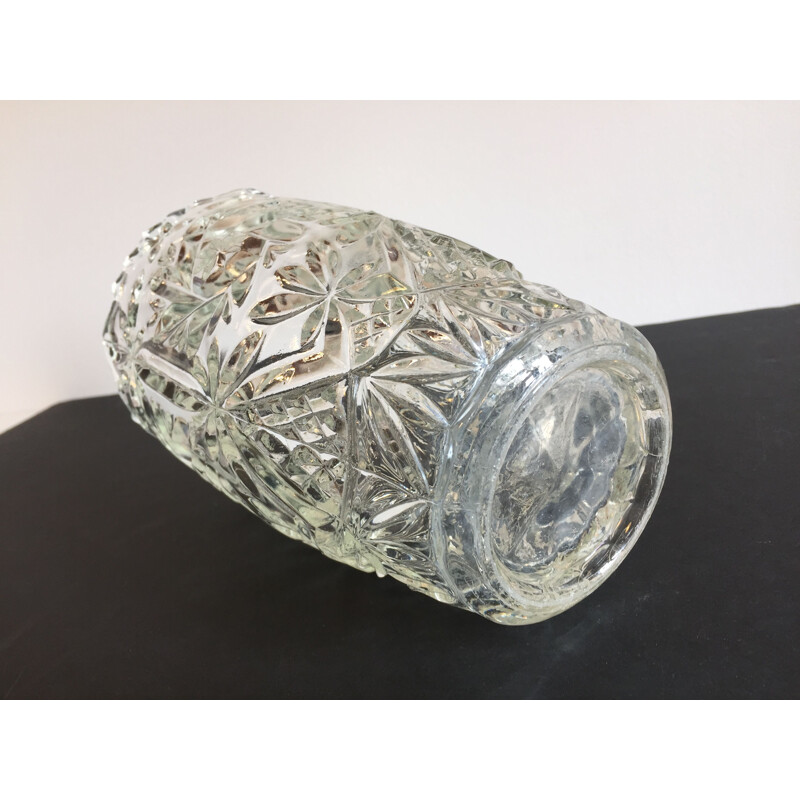 Vintage moulded glass vase 1950s