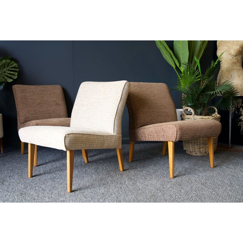 Set of 3 vintage Lounge bar Chairs 1960s