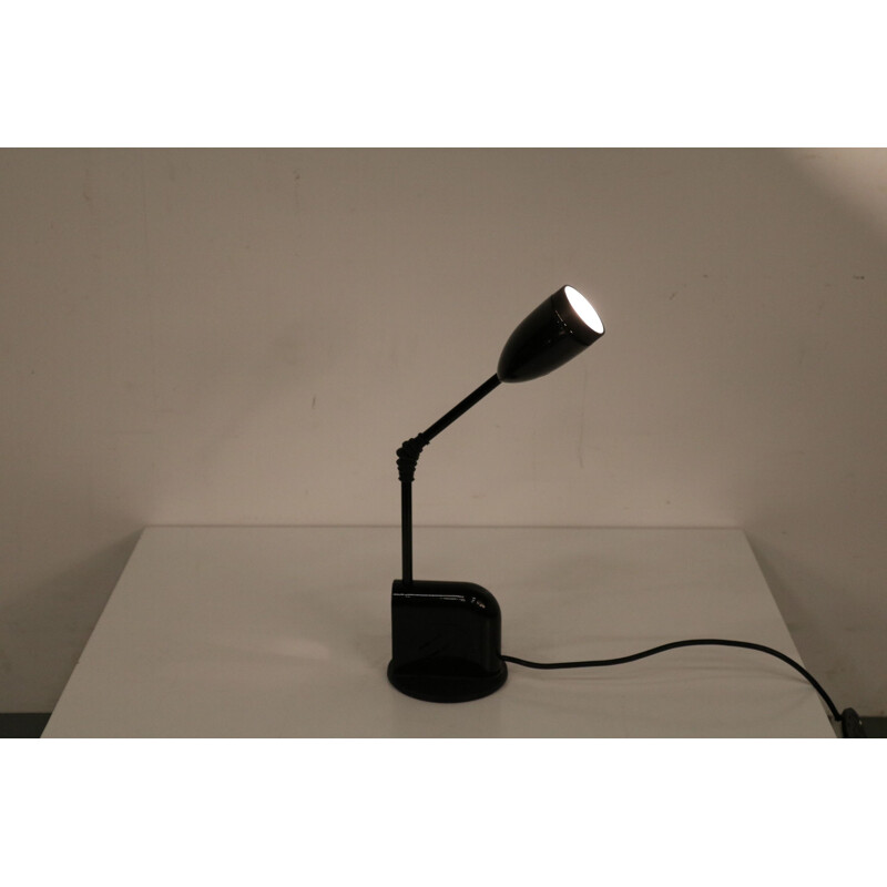 Vintage desk lamp in black lacquered metal by T. Kita for Luci, Italy 1970