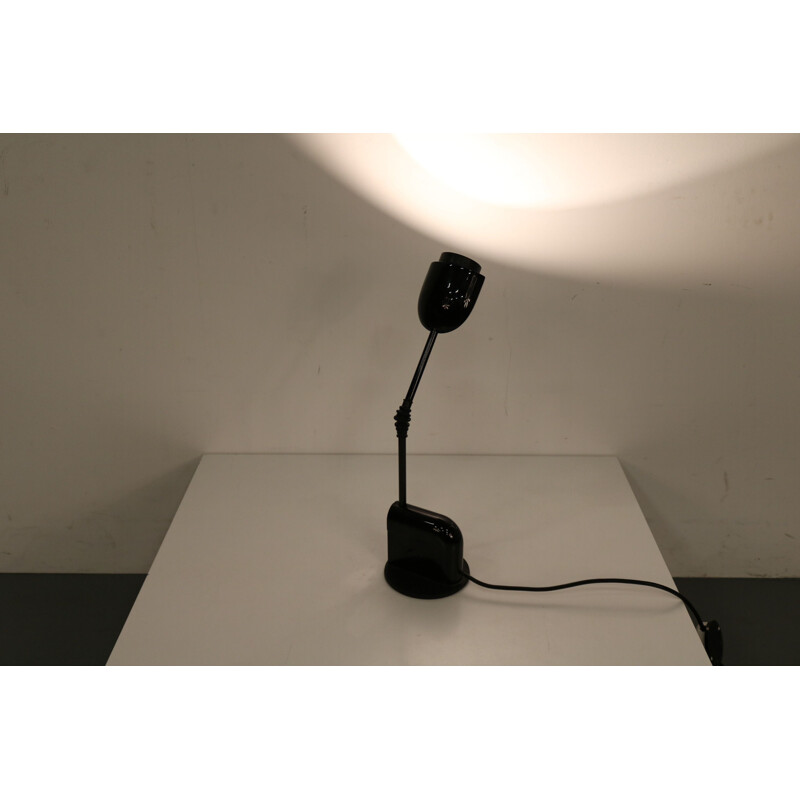 Vintage desk lamp in black lacquered metal by T. Kita for Luci, Italy 1970