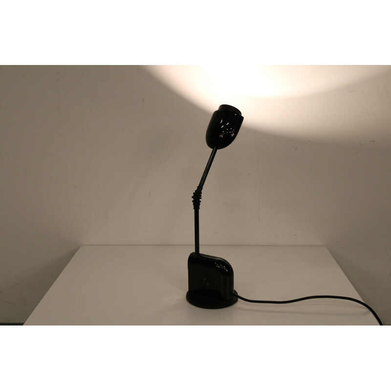 Vintage desk lamp in black lacquered metal by T. Kita for Luci, Italy 1970