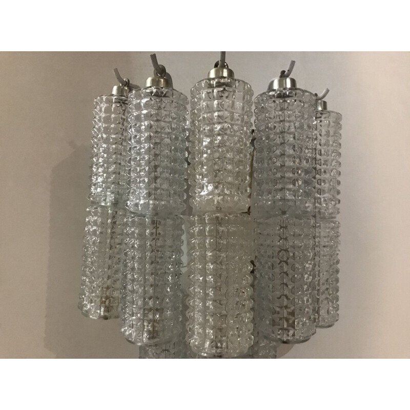 Pair of vintage Crystal Tube Sconces by Paolo Venini 1970s