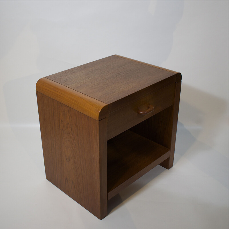 Vintage teak bedside table or sofa end table by Nordisk Andels Eksport, Danish