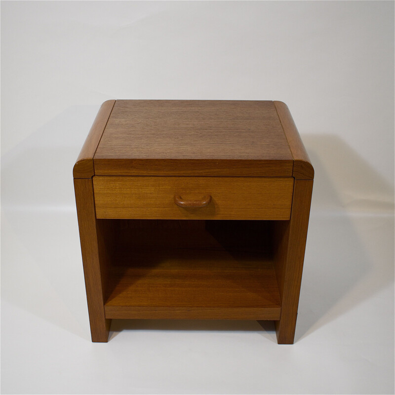 Vintage teak bedside table or sofa end table by Nordisk Andels Eksport, Danish