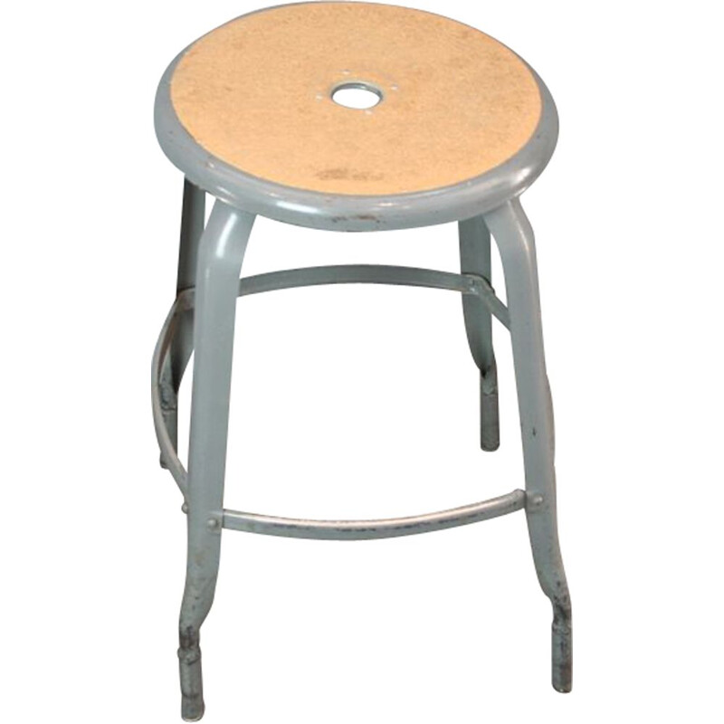 Vintage industrial stool grey 1950s
