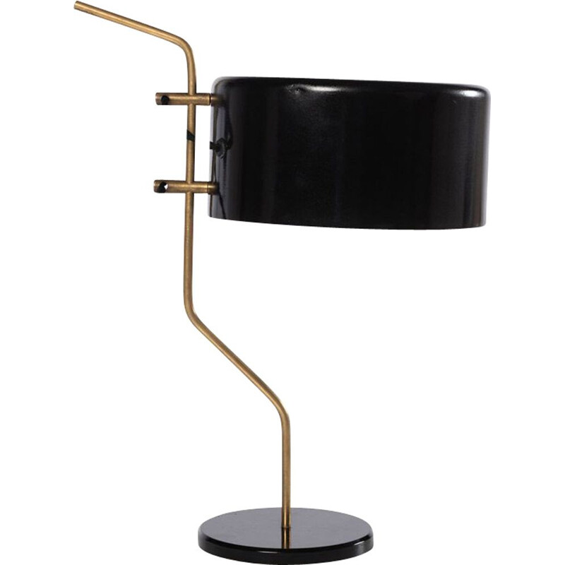 lampe vintage en laiton - metal noir