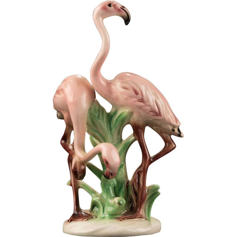 Flamants roses vintage par Goebel, Allemagne 1950