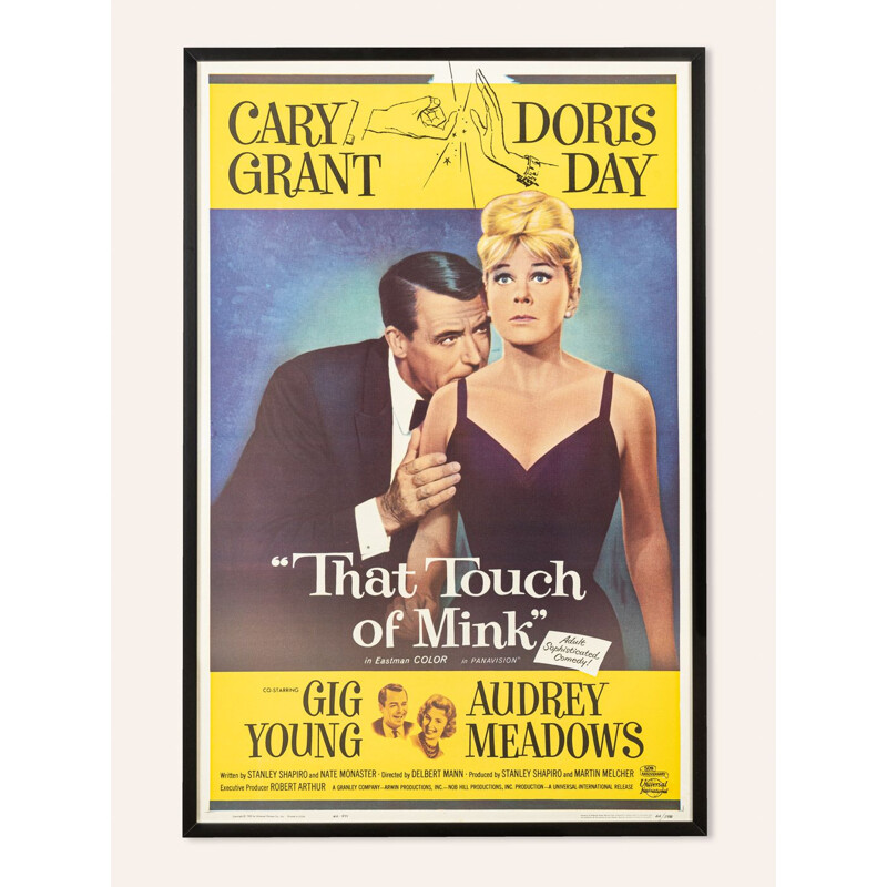 Affiche vintage pour le film "That Touch of Mink" en bois, Allemagne 1960
