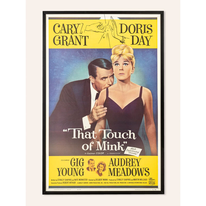 Cartaz Vintage para o filme "That Touch of Mink" em madeira, Alemanha 1960