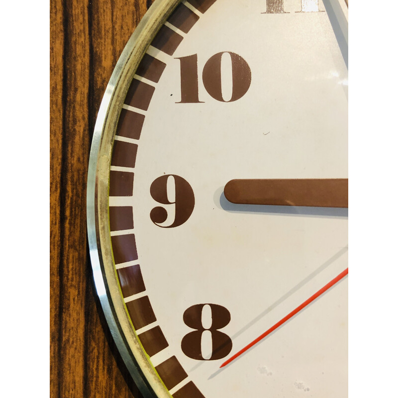 Vintage brass and formica clock by JAZ 1970s