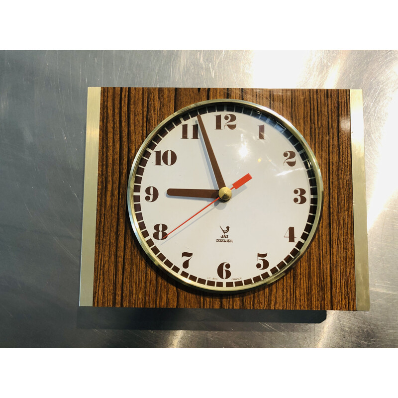 Vintage brass and formica clock by JAZ 1970s