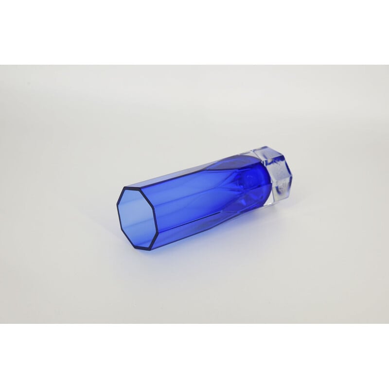 Vintage Cobalt Glass Vase by Gunnar Ander for Lindshammars Glasbruk, Scandinavian 1950s