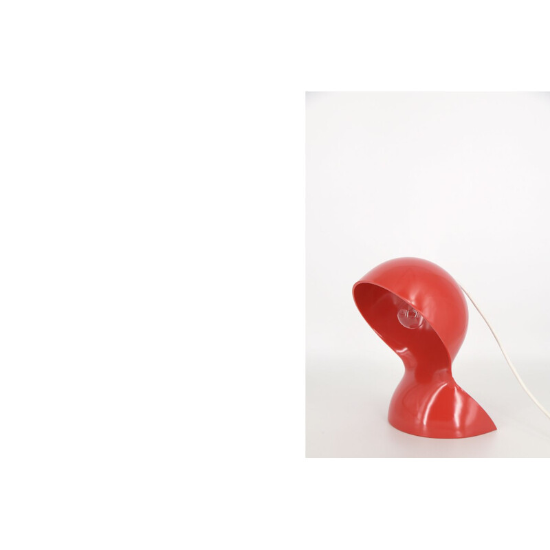 Dalù vintage desk lamp in red plastic by Vico Magistretti for Artemide, Italy 1960