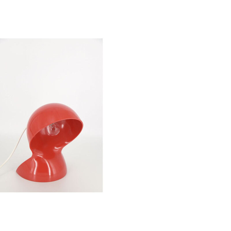 Dalù vintage desk lamp in red plastic by Vico Magistretti for Artemide, Italy 1960