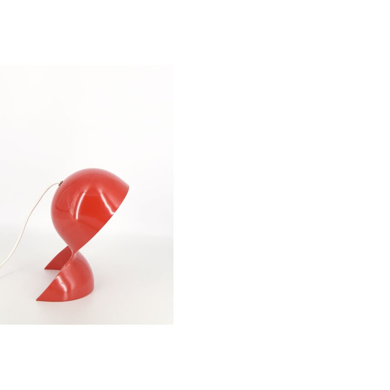 Dalù vintage desk lamp in red plastic by Vico Magistretti for Artemide, Italy 1960