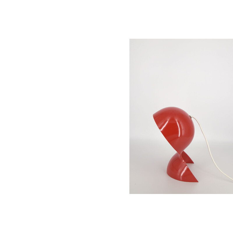 Lampe de bureau vintage Dalù en plastique rouge par Vico Magistretti pour Artemide, Italie 1960