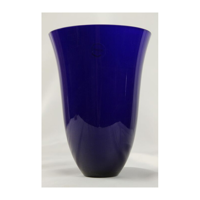 Vase vintage de murano bleu par Carlo Nason