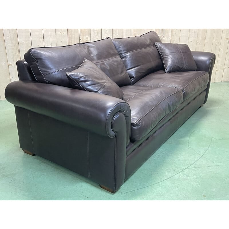 Vintage Duresta 3 seater sofa in leather, English