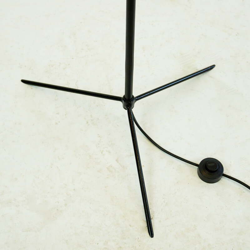 Vintage Black Iron Jungle Floorlamp by J.T. Kalmar, Austrian 1950s