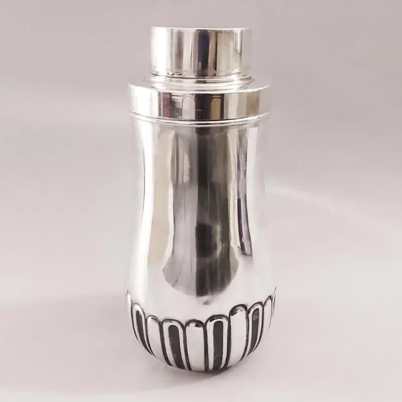 Vintage Macabo stainless steel shaker by Aldo Tura, Italy 1950s