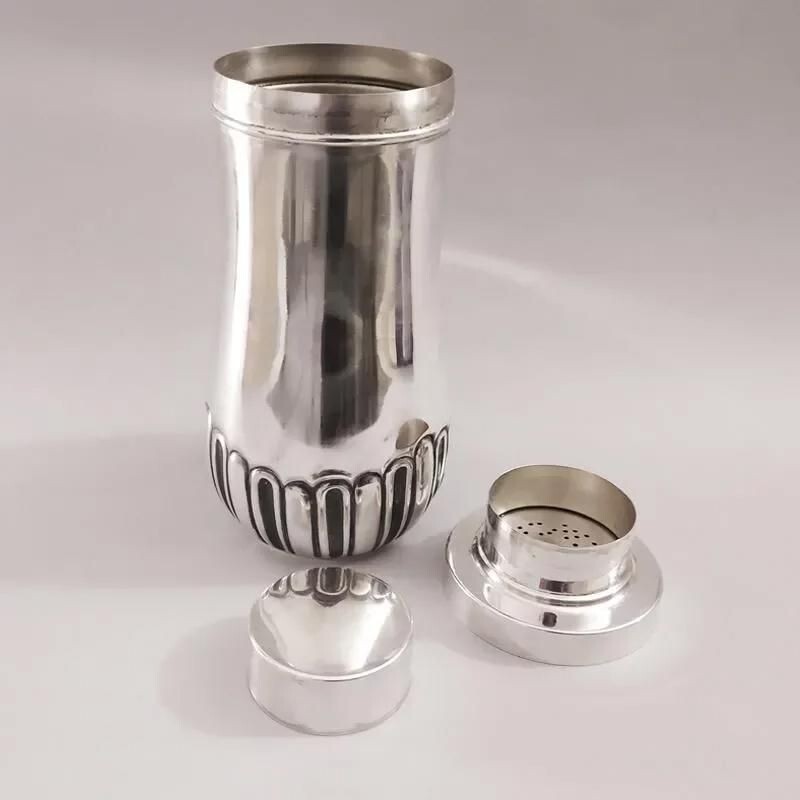 Vintage Macabo stainless steel shaker by Aldo Tura, Italy 1950s