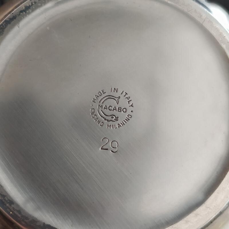 Coctelera vintage de acero inoxidable Macabo de Aldo Tura, Italia 1950