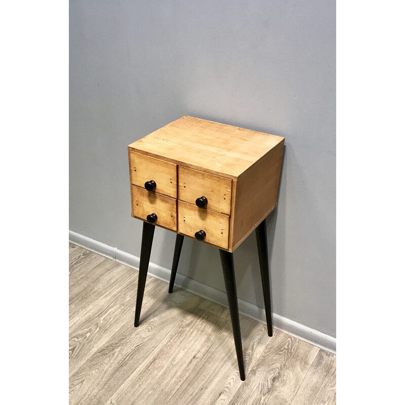 Vintage Four Drawer Cabinet In Wood 1980s