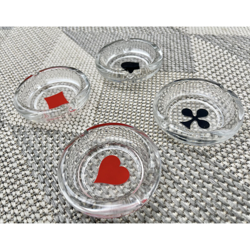 Set of 4 vintage Glass Ashtrays by Kelermes, Italy 1970s