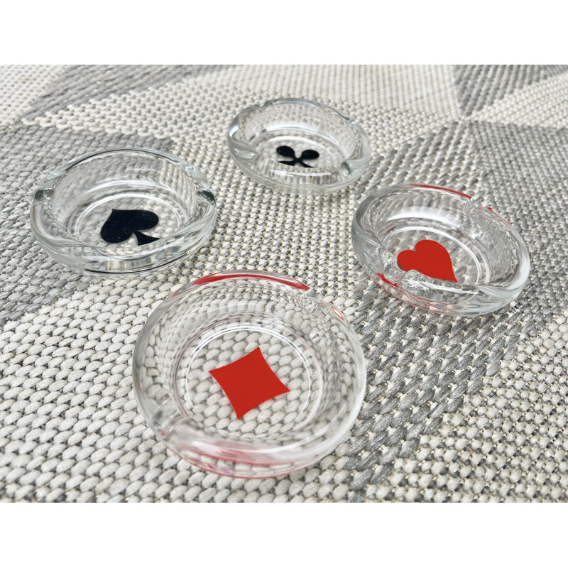 Set of 4 vintage Glass Ashtrays by Kelermes, Italy 1970s