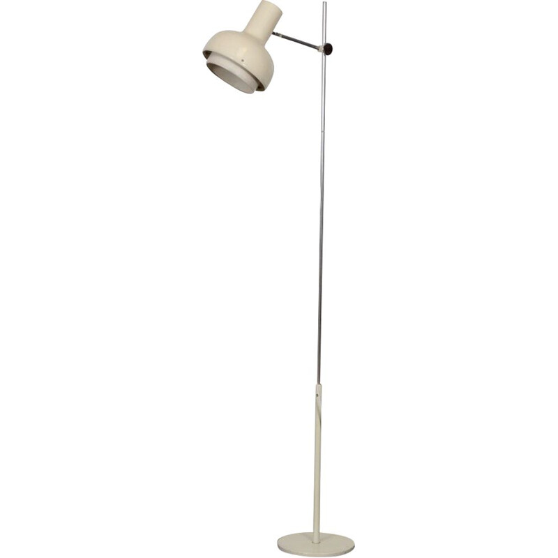 Vintage white metal floor lamp by Napako 1970s