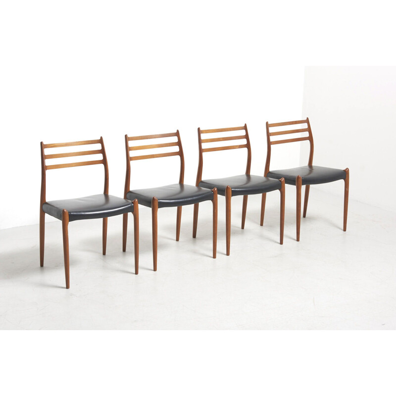 Set of 4 vintage Dining Chairs by Niels O. Moller for J.L. Mollers Mobelfabrik, Denmark 1950s