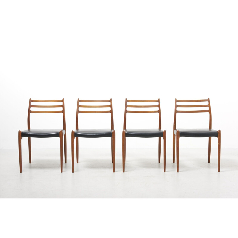 Lot de 4 chaises vintage par Niels O. Moller pour J.L. Mollers Mobelfabrik, Danemark 1950