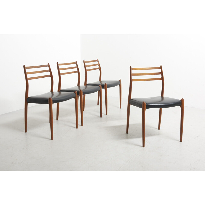 Set of 4 vintage Dining Chairs by Niels O. Moller for J.L. Mollers Mobelfabrik, Denmark 1950s
