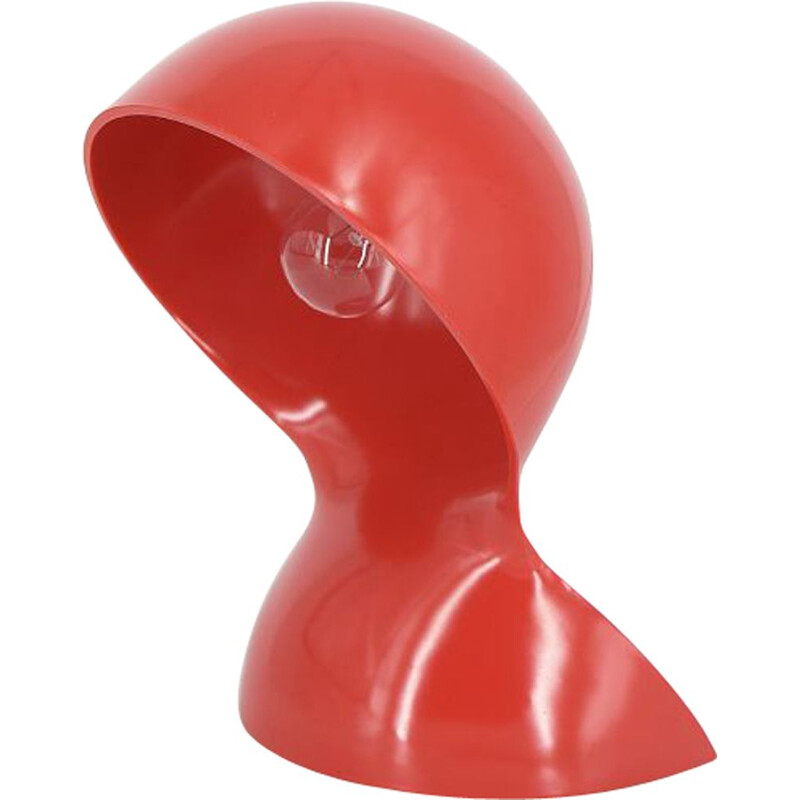 Dalù vintage desk lamp in red plastic by Vico Magistretti for Artemide, Italy 1960