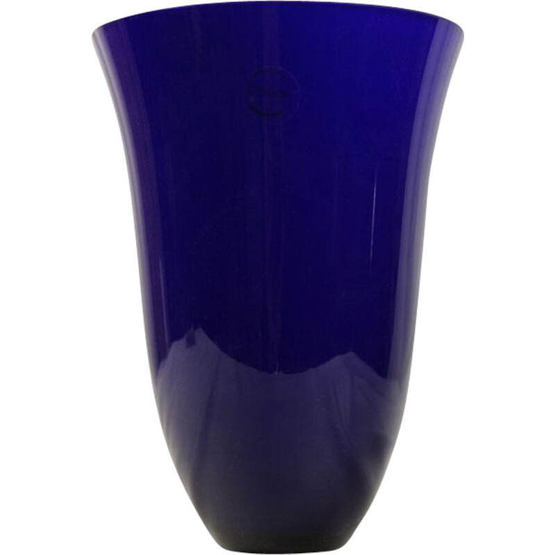 Vaso di murano blu vintage di Carlo Nason