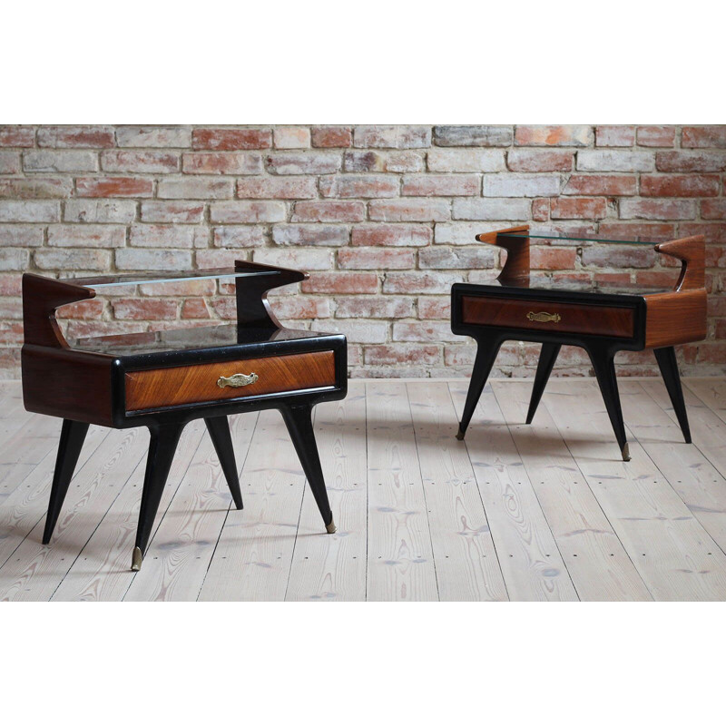 Pair of vintage night tables, Paolo Buffa Italian 1950