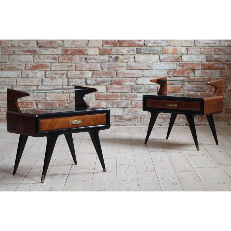 Pair of vintage night tables, Paolo Buffa Italian 1950