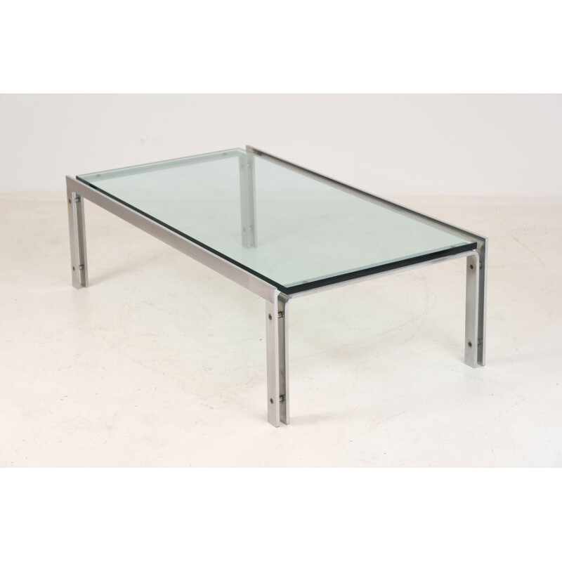 Mesa de centro vintage en cristal perfecto de Horst Bruning, 1970