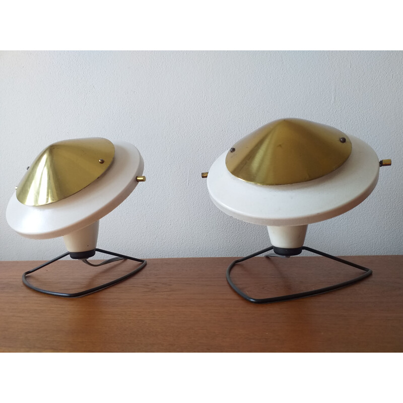 Paire de lampes de table vintage Mushrooms par Josef Hurka et Zukov 1960