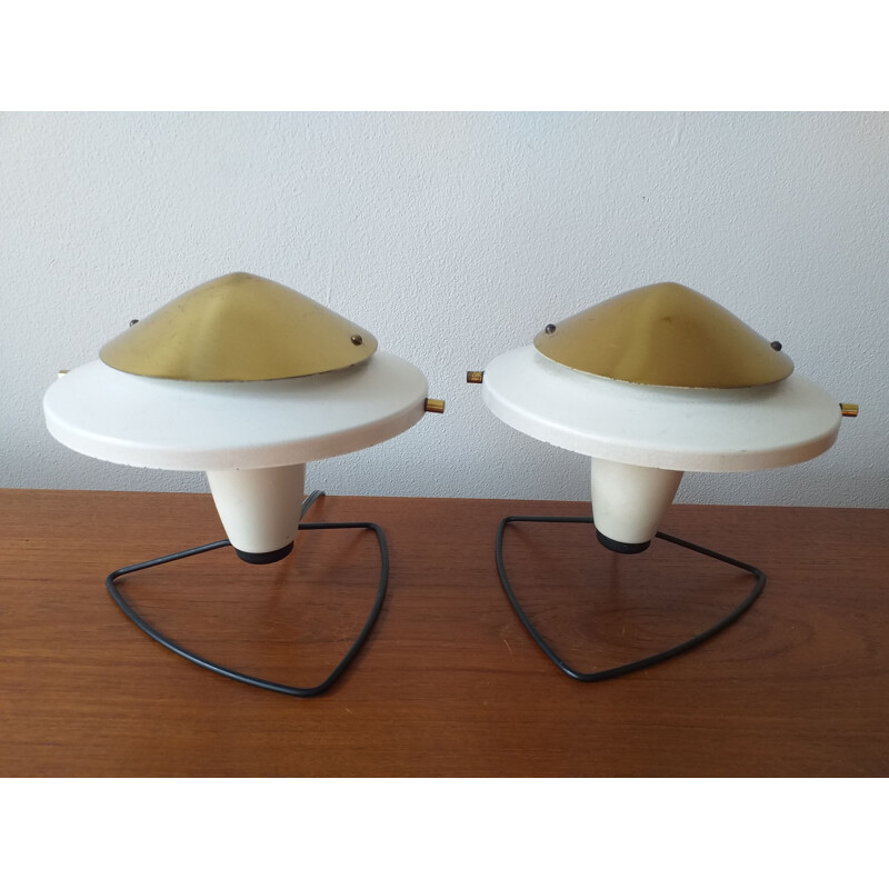 Paire de lampes de table vintage Mushrooms par Josef Hurka et Zukov 1960